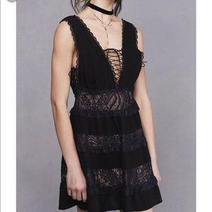 For Love & Lemons Lola Rose Dress Black M